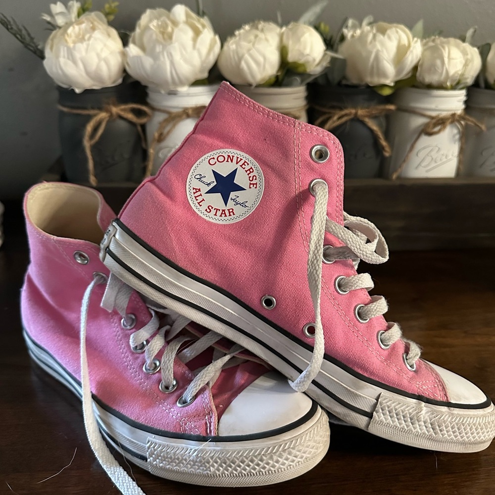 Converse All Star Pink Canvas Sneakers, 8.5